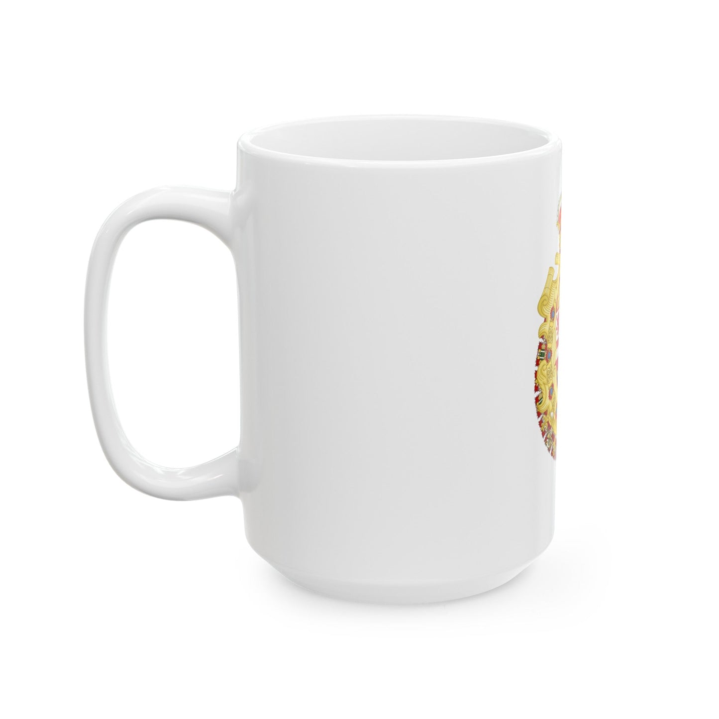 Royal Greater Coat of Arms of Spain (1700-1761) - White Coffee Mug-The Sticker Space