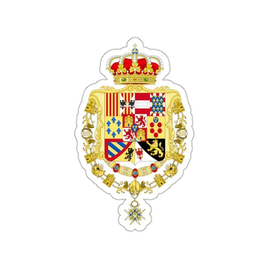 Royal Greater Coat of Arms of Spain (1761-1868 and 1874-1931) STICKER Vinyl Die-Cut Decal 2 Inch - The Sticker Space