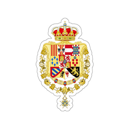 Royal Greater Coat of Arms of Spain (1761-1868 and 1874-1931) STICKER Vinyl Die-Cut Decal-White-The Sticker Space