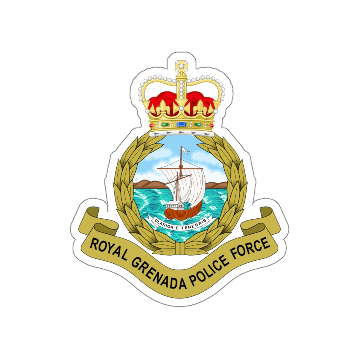 Royal Grenada Police Force STICKER Vinyl Die-Cut Decal-White-The Sticker Space