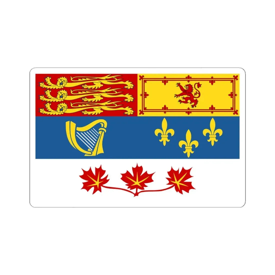 Royal Standard of Canada (Canada) STICKER Vinyl Kiss-Cut Decal 4 Inch White - The Sticker Space