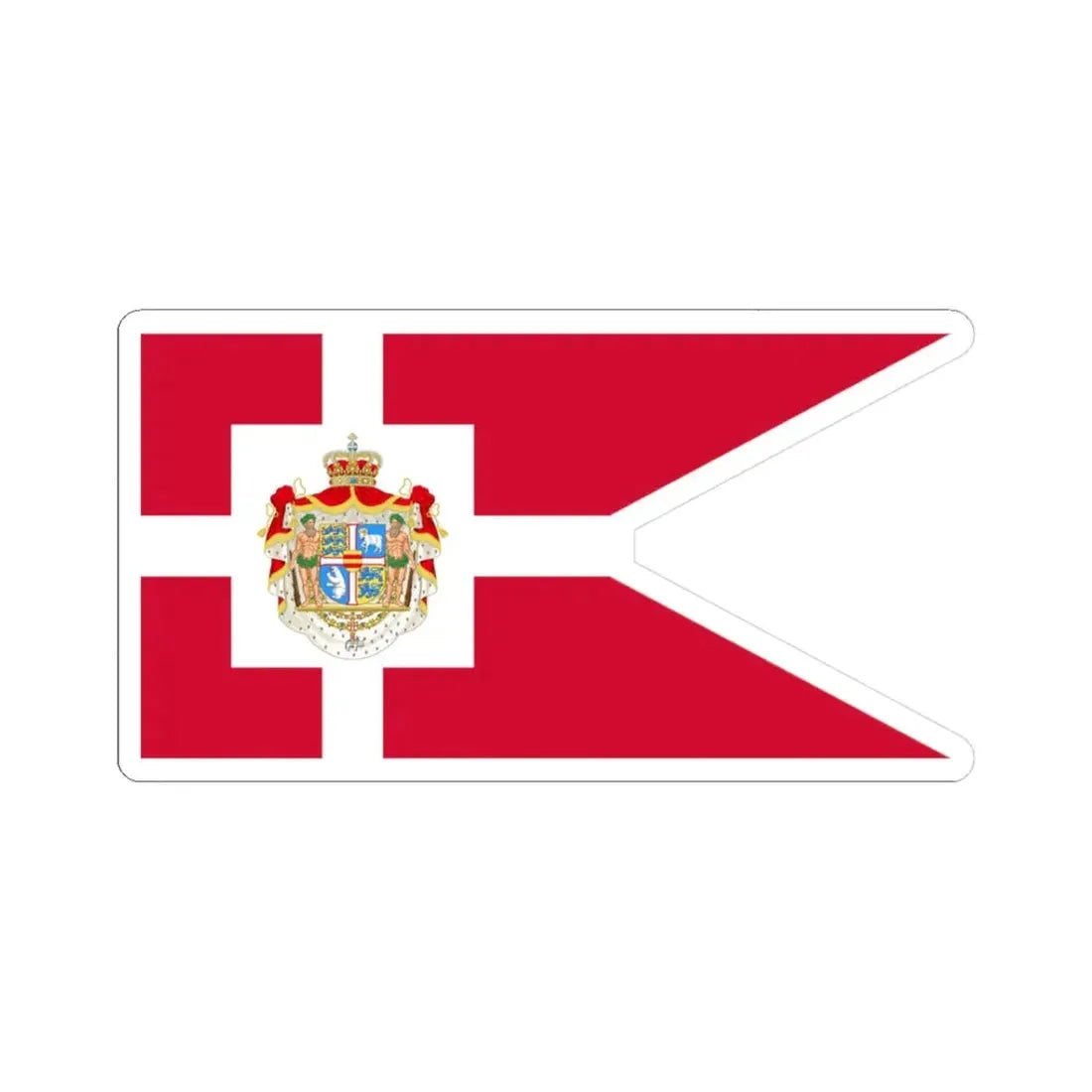 Royal Standard of Denmark (Denmark) STICKER Vinyl Kiss-Cut Decal 3 Inch White - The Sticker Space