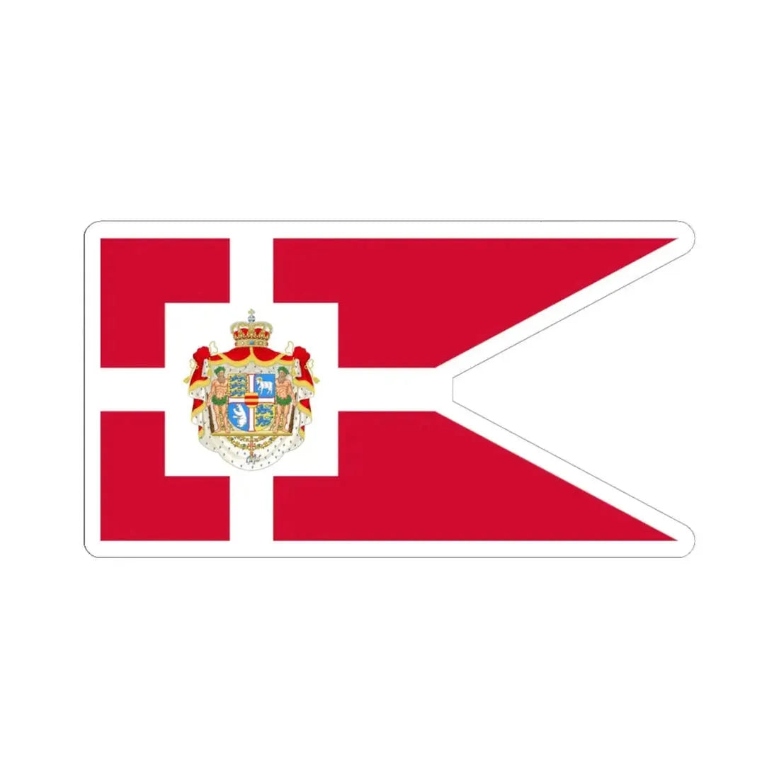 Royal Standard of Denmark (Denmark) STICKER Vinyl Kiss-Cut Decal 6 Inch White - The Sticker Space