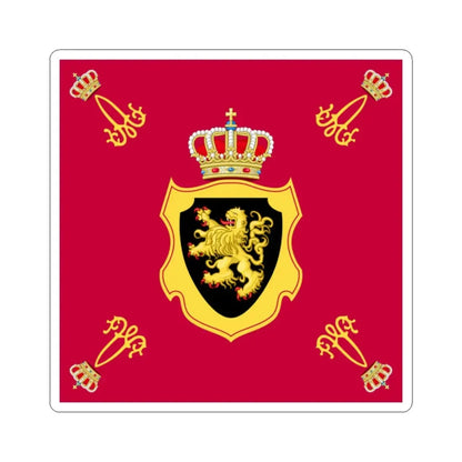 Royal Standard of King Albert I of Belgium 1909-1934 (Belgium) STICKER Vinyl Kiss-Cut Decal 2 Inch White - The Sticker Space