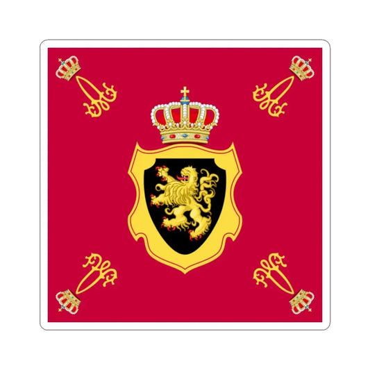 Royal Standard of King Albert I of Belgium 1909-1934 (Belgium) STICKER Vinyl Kiss-Cut Decal 2 Inch White - The Sticker Space