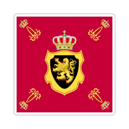 Royal Standard of King Albert I of Belgium 1909-1934 (Belgium) STICKER Vinyl Kiss-Cut Decal 3 Inch White - The Sticker Space