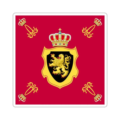 Royal Standard of King Albert I of Belgium 1909-1934 (Belgium) STICKER Vinyl Kiss-Cut Decal 6 Inch White - The Sticker Space