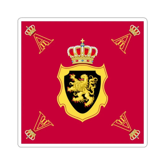 Royal Standard of King Albert II of Belgium (Belgium) STICKER Vinyl Kiss-Cut Decal 2 Inch White - The Sticker Space