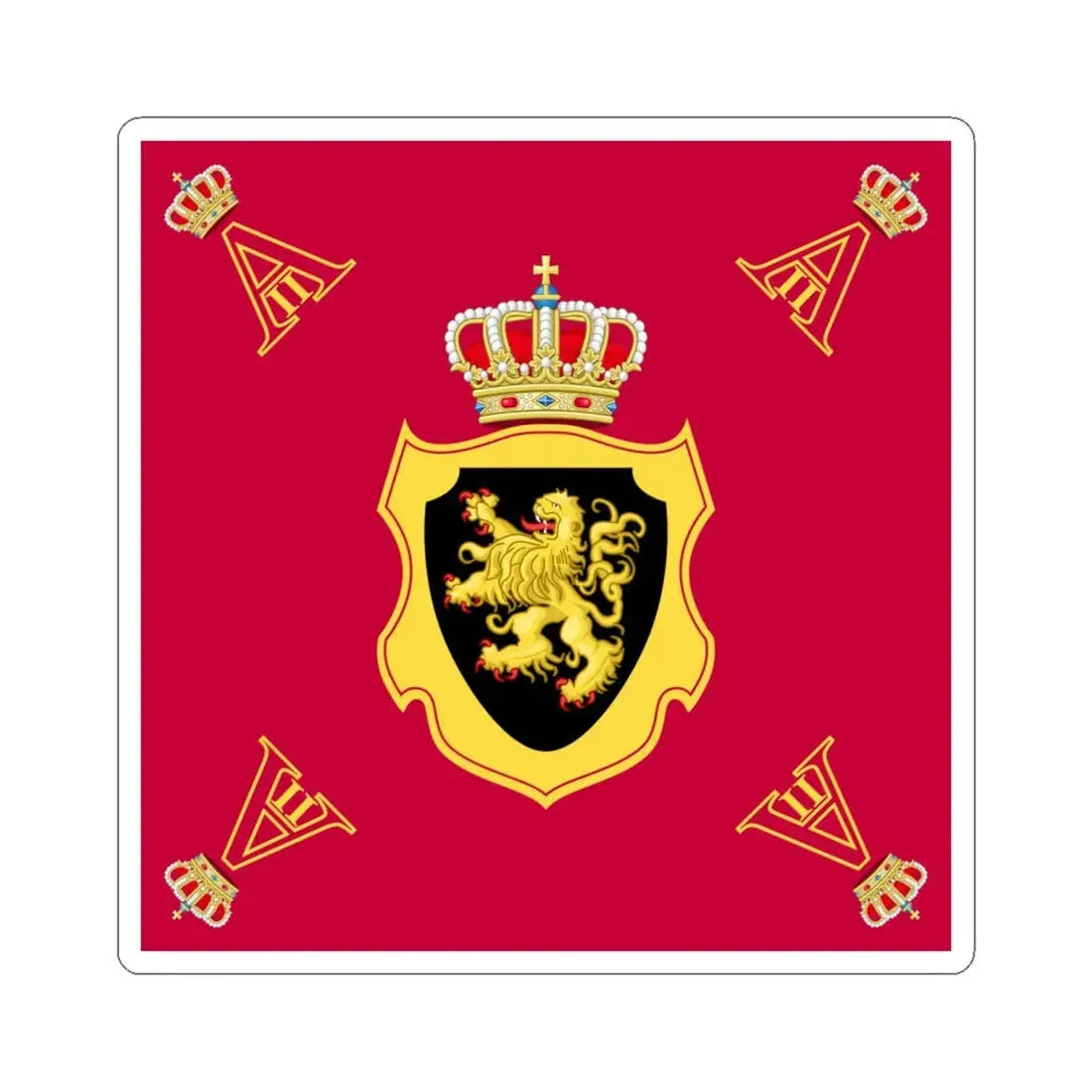Royal Standard of King Albert II of Belgium (Belgium) STICKER Vinyl Kiss-Cut Decal 6 Inch White - The Sticker Space