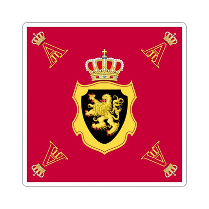 Royal Standard of King Albert II of Belgium (Belgium) STICKER Vinyl Kiss-Cut Decal 6 Inch White - The Sticker Space