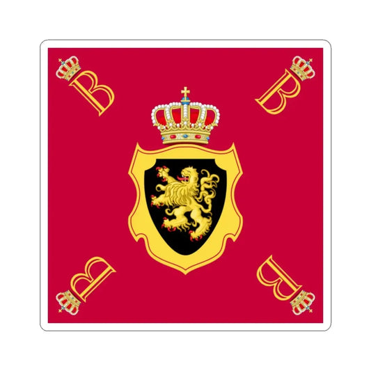Royal Standard of King Baudouin of Belgium 1951-1993 (Belgium) STICKER Vinyl Kiss-Cut Decal 2 Inch White - The Sticker Space