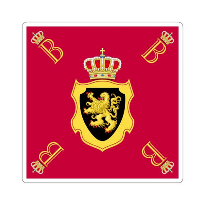 Royal Standard of King Baudouin of Belgium 1951-1993 (Belgium) STICKER Vinyl Kiss-Cut Decal 3 Inch White - The Sticker Space