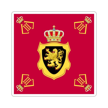 Royal Standard of King Leopold III of Belgium 1934-1951 (Belgium) STICKER Vinyl Kiss-Cut Decal 4 Inch White - The Sticker Space