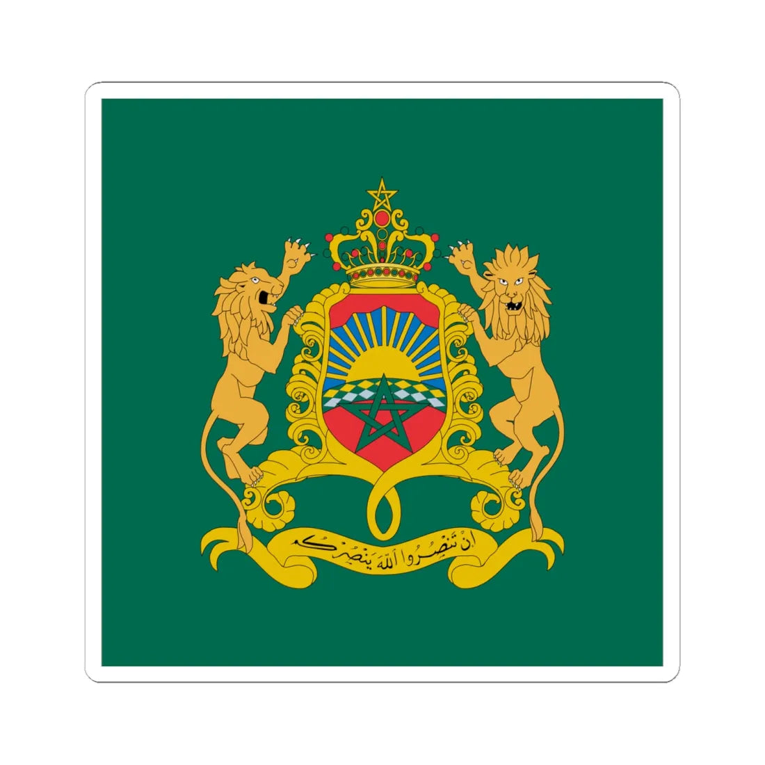 Royal standard of Morocco (Morocco) STICKER Vinyl Kiss-Cut Decal 6 Inch White - The Sticker Space