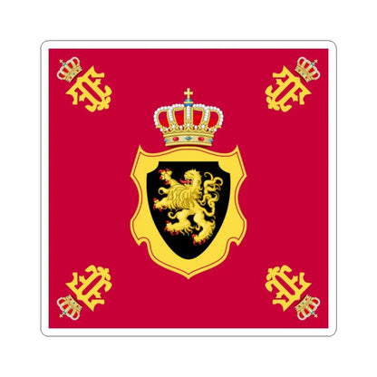 Royal Standard of Queen Fabiola of Belgium 1960-2014 (Belgium) STICKER Vinyl Kiss-Cut Decal 2 Inch White - The Sticker Space