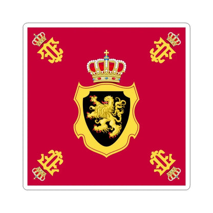 Royal Standard of Queen Fabiola of Belgium 1960-2014 (Belgium) STICKER Vinyl Kiss-Cut Decal 6 Inch White - The Sticker Space