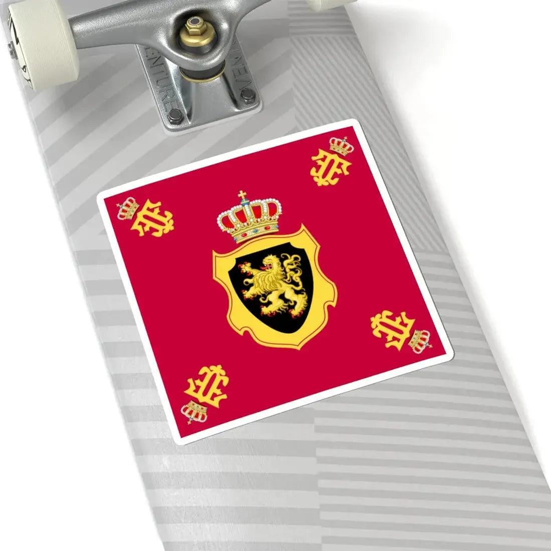 Royal Standard of Queen Fabiola of Belgium 1960-2014 (Belgium) STICKER Vinyl Kiss-Cut Decal - The Sticker Space