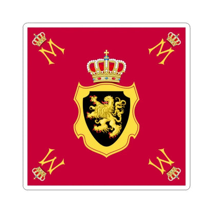 Royal Standard of Queen Mathilde of Belgium (Belgium) STICKER Vinyl Kiss-Cut Decal 2 Inch White - The Sticker Space