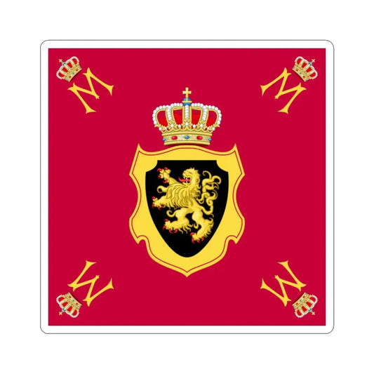 Royal Standard of Queen Mathilde of Belgium (Belgium) STICKER Vinyl Kiss-Cut Decal 2 Inch White - The Sticker Space