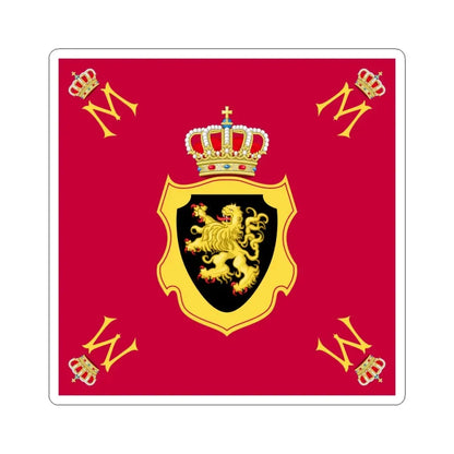 Royal Standard of Queen Mathilde of Belgium (Belgium) STICKER Vinyl Kiss-Cut Decal 6 Inch White - The Sticker Space