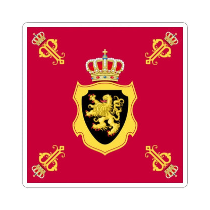 Royal Standard of Queen Paola of Belgium (Belgium) STICKER Vinyl Kiss-Cut Decal 2 Inch White - The Sticker Space