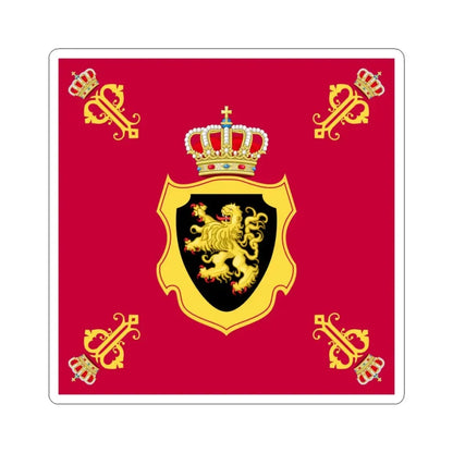 Royal Standard of Queen Paola of Belgium (Belgium) STICKER Vinyl Kiss-Cut Decal 3 Inch White - The Sticker Space