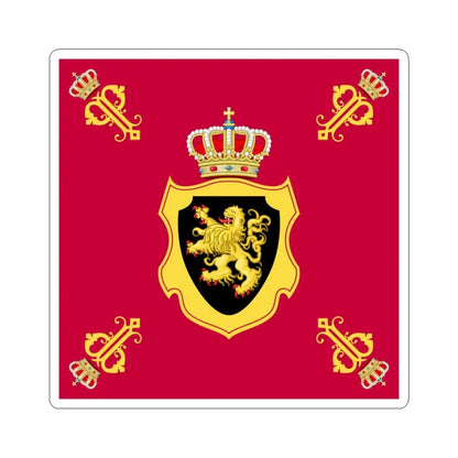 Royal Standard of Queen Paola of Belgium (Belgium) STICKER Vinyl Kiss-Cut Decal 4 Inch White - The Sticker Space