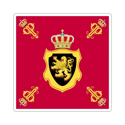 Royal Standard of Queen Paola of Belgium (Belgium) STICKER Vinyl Kiss-Cut Decal 6 Inch White - The Sticker Space