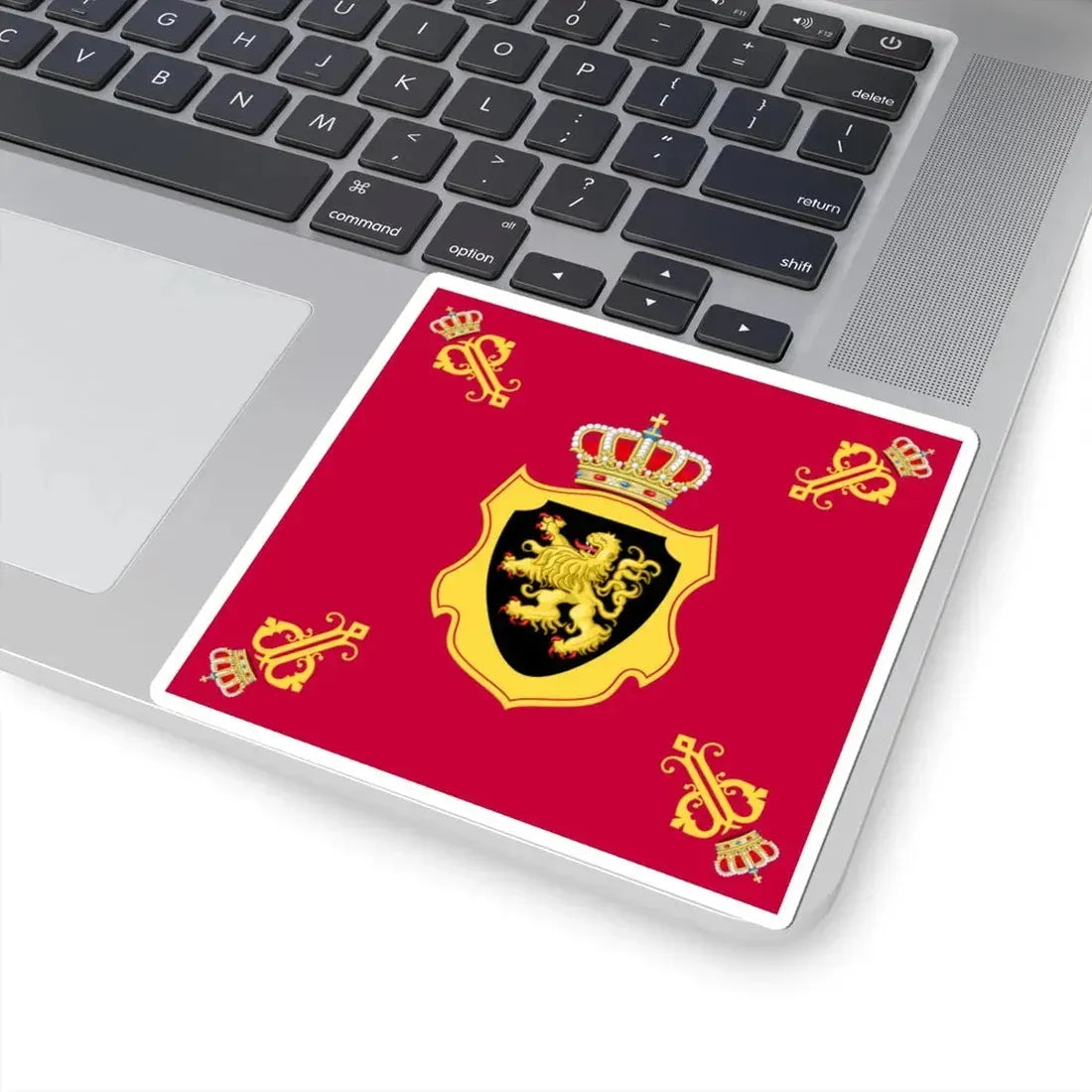 Royal Standard of Queen Paola of Belgium (Belgium) STICKER Vinyl Kiss-Cut Decal - The Sticker Space