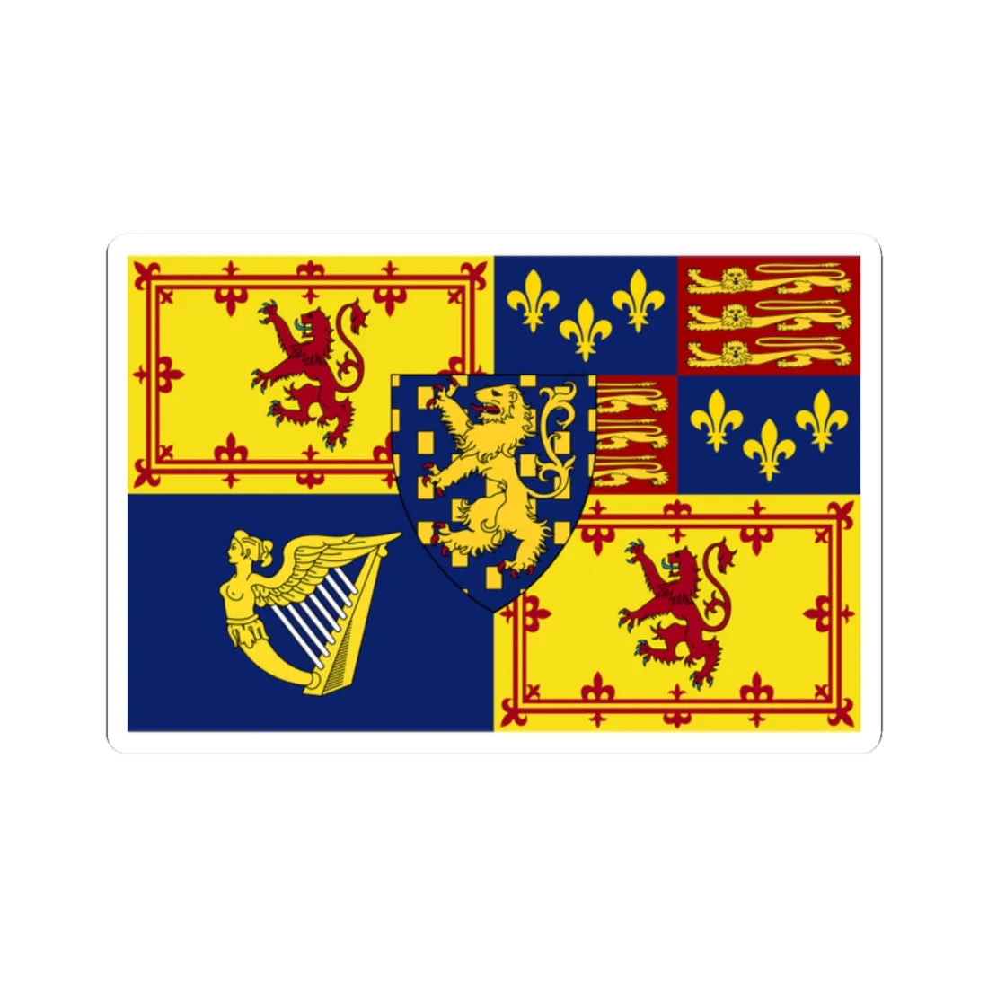 Royal Standard of Scotland 1689-1702 (Scotland) STICKER Vinyl Kiss-Cut Decal 2 Inch White - The Sticker Space