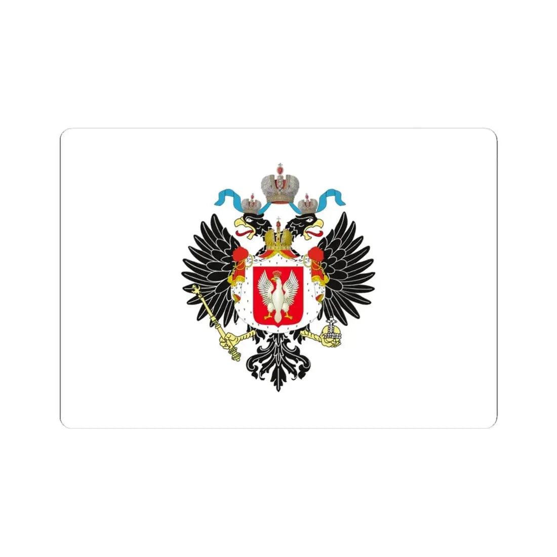 Royal Standard of the Tsar of Poland 1815-1830 (Poland) STICKER Vinyl Kiss-Cut Decal 4 Inch White - The Sticker Space