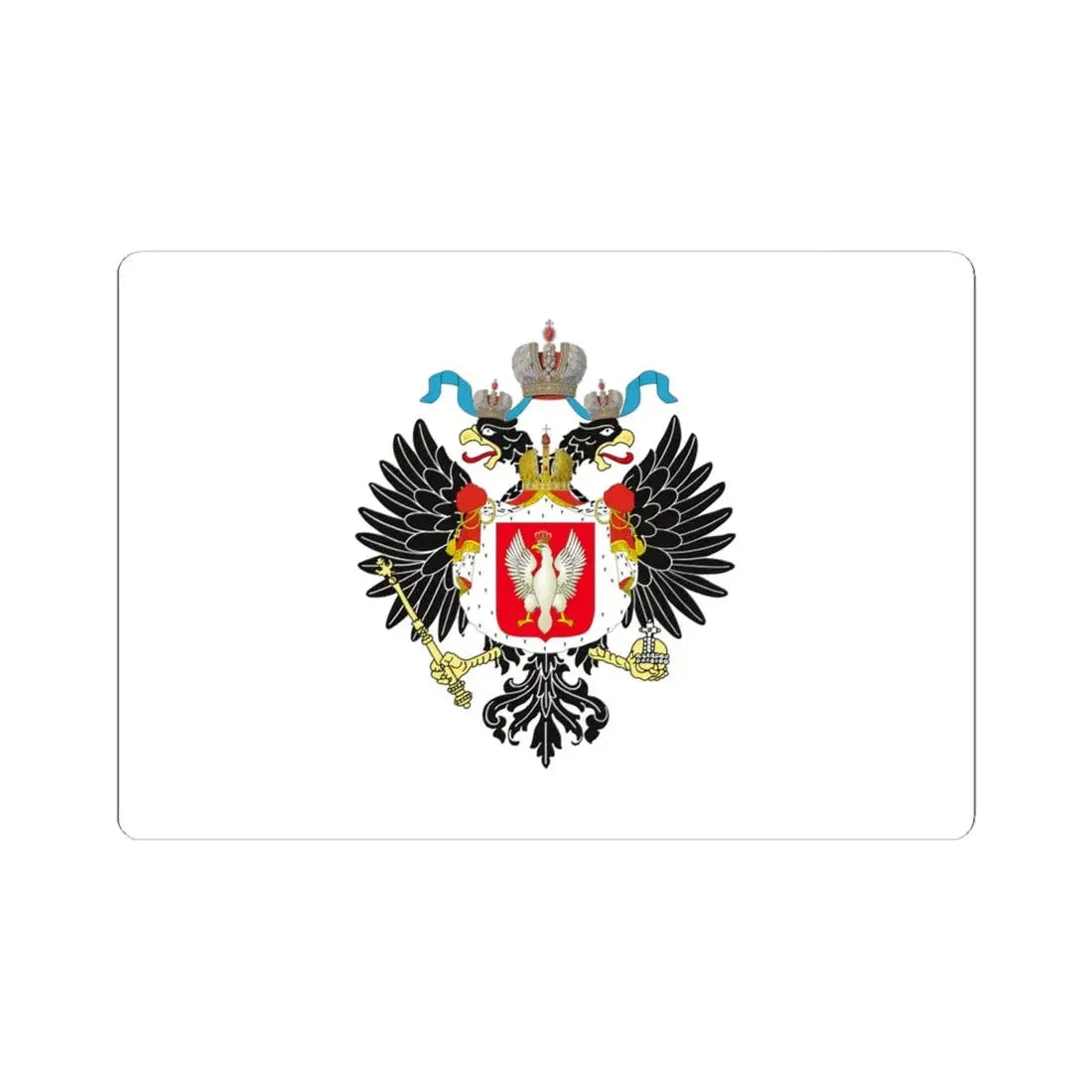 Royal Standard of the Tsar of Poland 1815-1830 (Poland) STICKER Vinyl Kiss-Cut Decal 6 Inch White - The Sticker Space