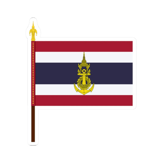 Royal Thai Navy Unit Colour with staff (Thailand) STICKER Vinyl Kiss-Cut Decal 2 Inch White - The Sticker Space