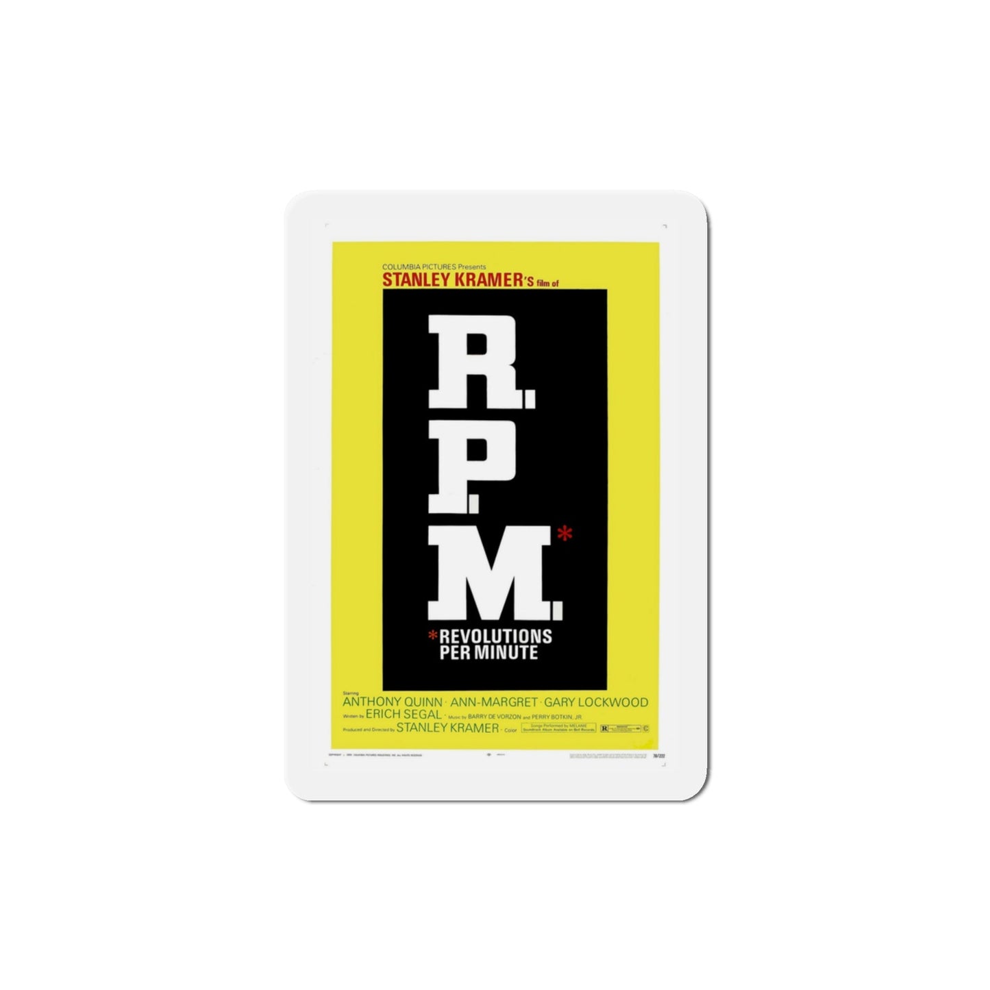 RPM 1970 Movie Poster Die-Cut Magnet-3 Inch-The Sticker Space