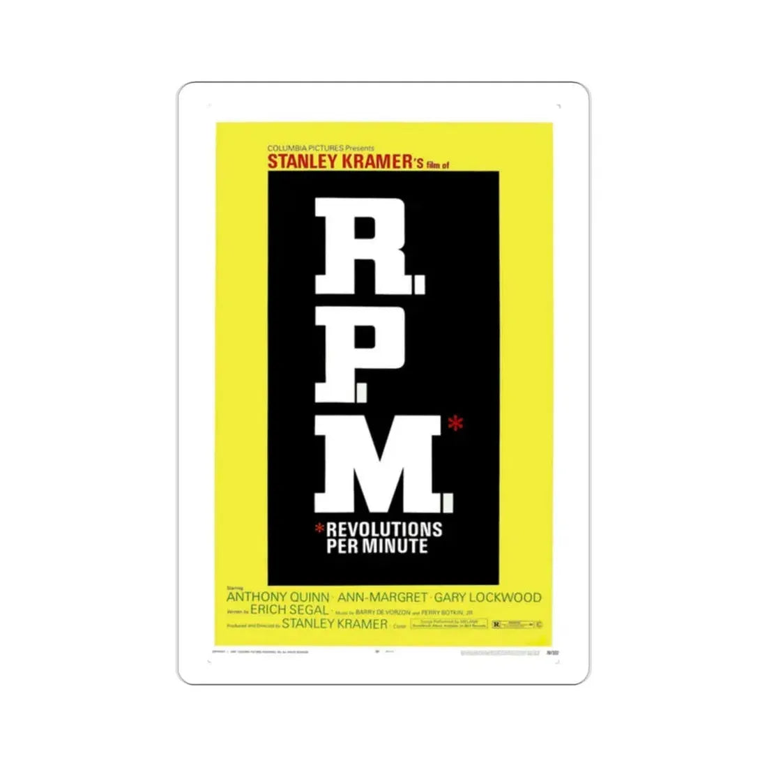 RPM 1970 Movie Poster STICKER Vinyl Die-Cut Decal 2 Inch - The Sticker Space