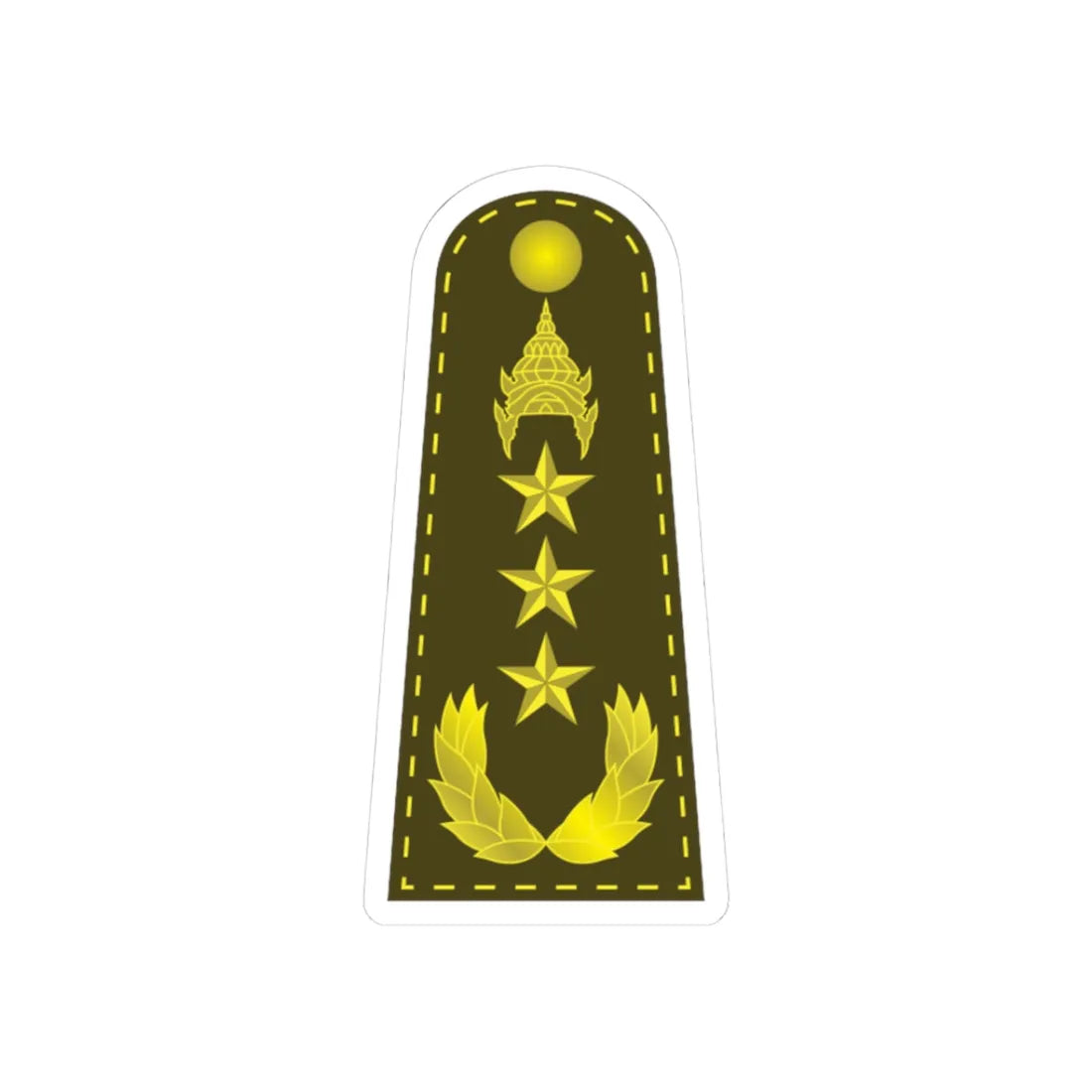 RTA 15 (Thailand) (Military Rank) STICKER Vinyl Kiss-Cut Decal 3 Inch White - The Sticker Space