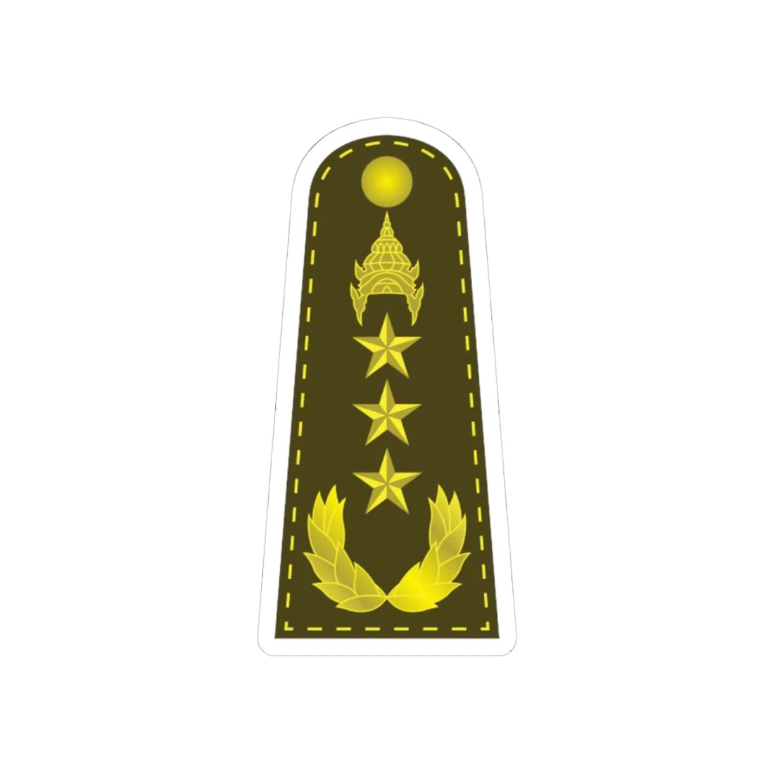 RTA 15 (Thailand) (Military Rank) STICKER Vinyl Kiss-Cut Decal 4 Inch White - The Sticker Space