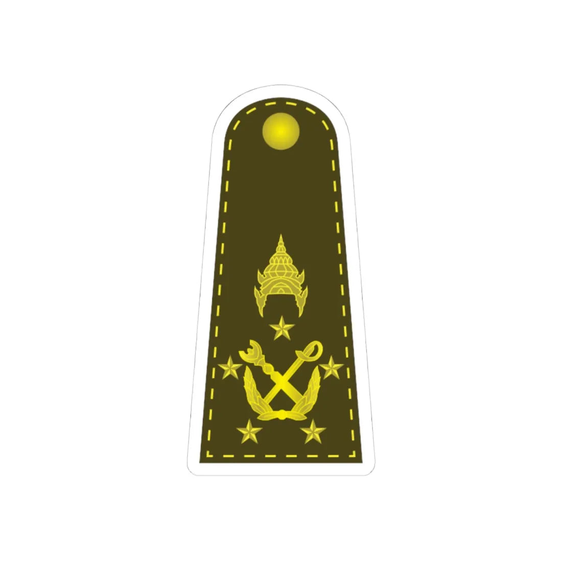 RTA 17 (Thailand) (Military Rank) STICKER Vinyl Kiss-Cut Decal 4 Inch White - The Sticker Space