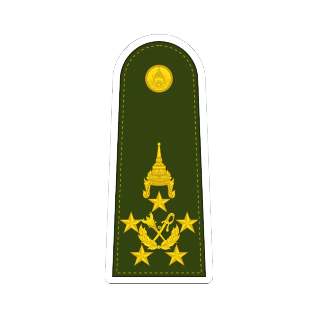 RTA OF 10 Field Marshal (Thailand) (Military Rank) STICKER Vinyl Kiss-Cut Decal 6 Inch White - The Sticker Space