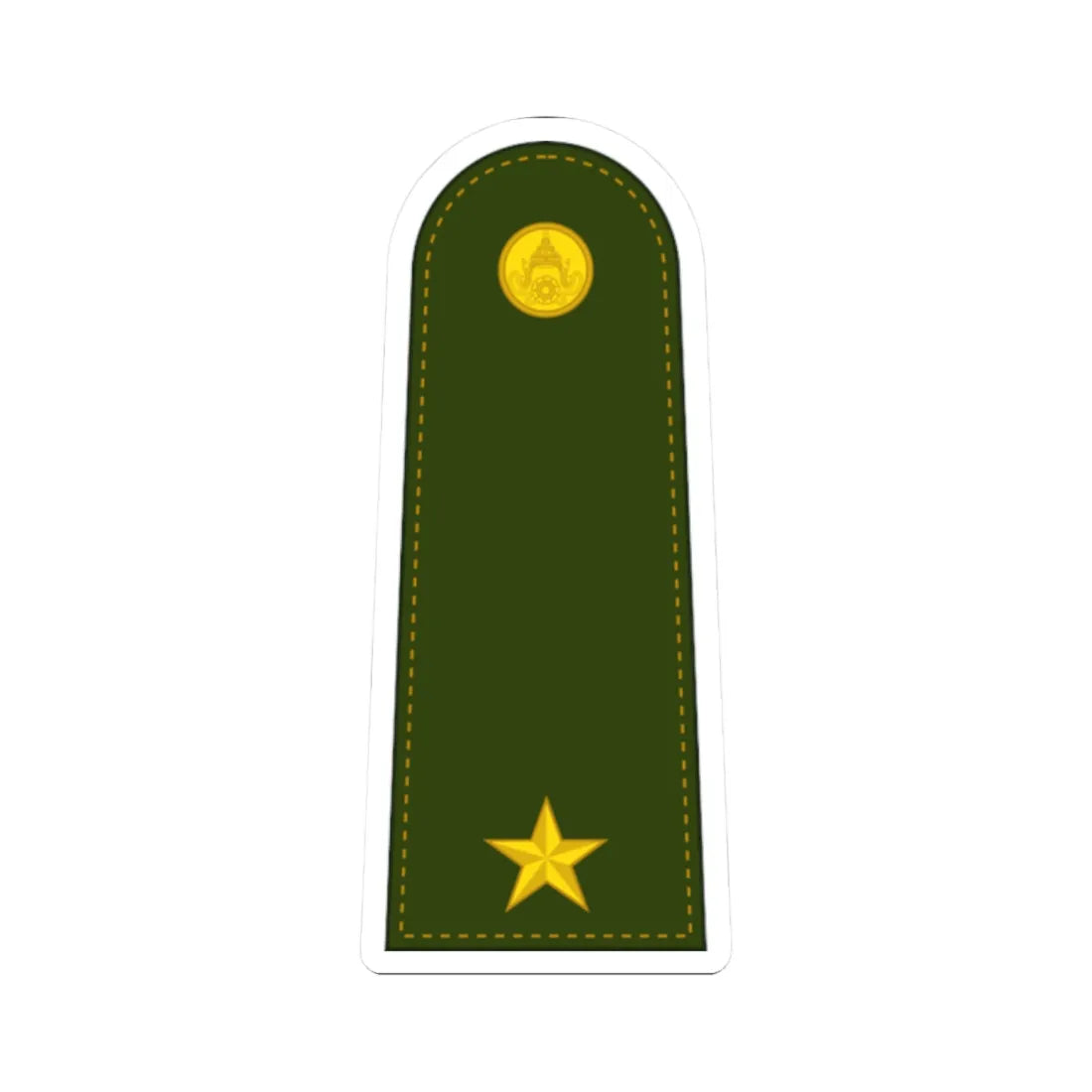 RTA OF 1a Sub Lieutenant (Thailand) (Military Rank) STICKER Vinyl Kiss-Cut Decal 2 Inch White - The Sticker Space