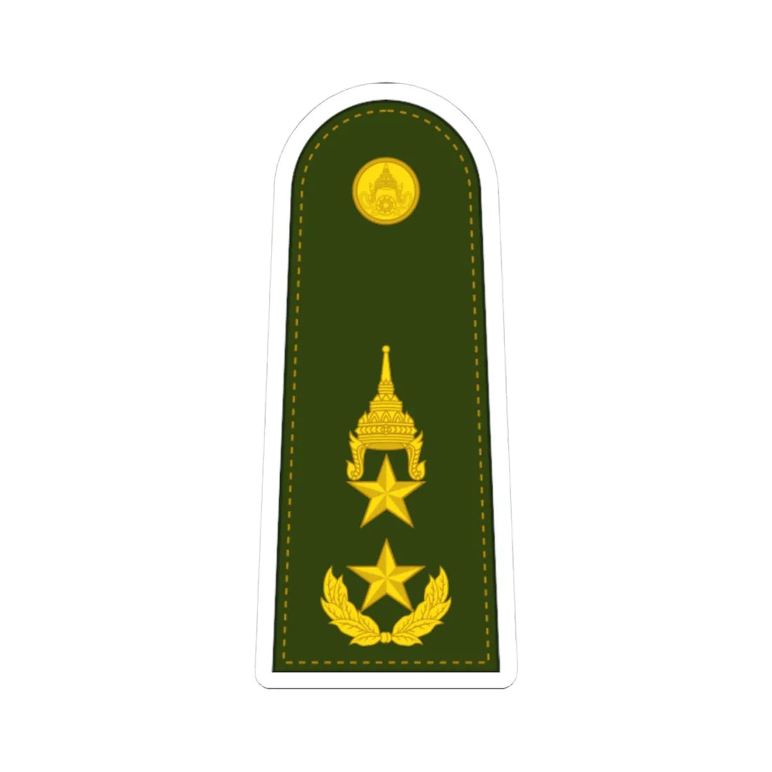 RTA OF 7 Major General (Thailand) (Military Rank) STICKER Vinyl Kiss-Cut Decal 3 Inch White - The Sticker Space