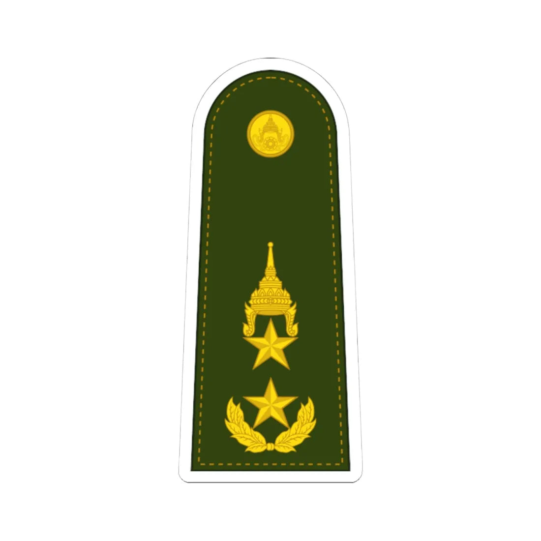 RTA OF 7 Major General (Thailand) (Military Rank) STICKER Vinyl Kiss-Cut Decal 4 Inch White - The Sticker Space