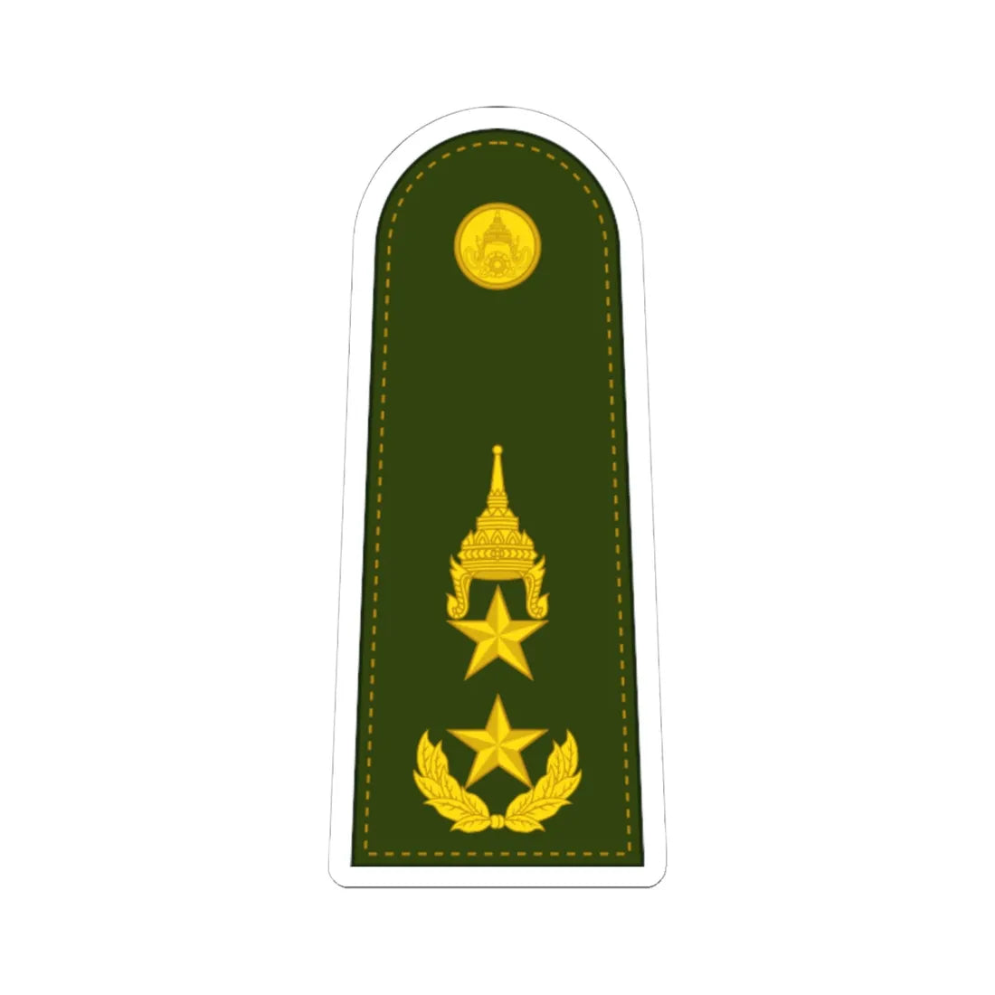 RTA OF 7 Major General (Thailand) (Military Rank) STICKER Vinyl Kiss-Cut Decal 6 Inch White - The Sticker Space