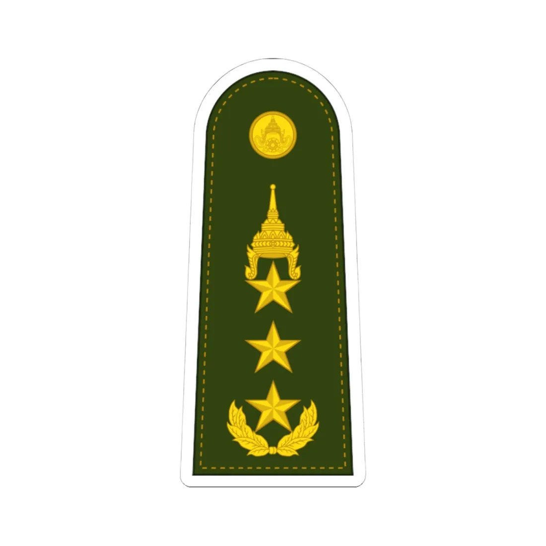 RTA OF 8 Lieutenant General (Thailand) (Military Rank) STICKER Vinyl Kiss-Cut Decal 4 Inch White - The Sticker Space