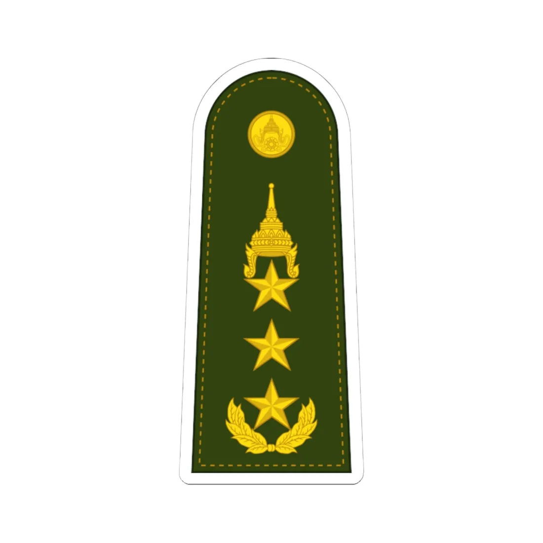 RTA OF 8 Lieutenant General (Thailand) (Military Rank) STICKER Vinyl Kiss-Cut Decal 6 Inch White - The Sticker Space