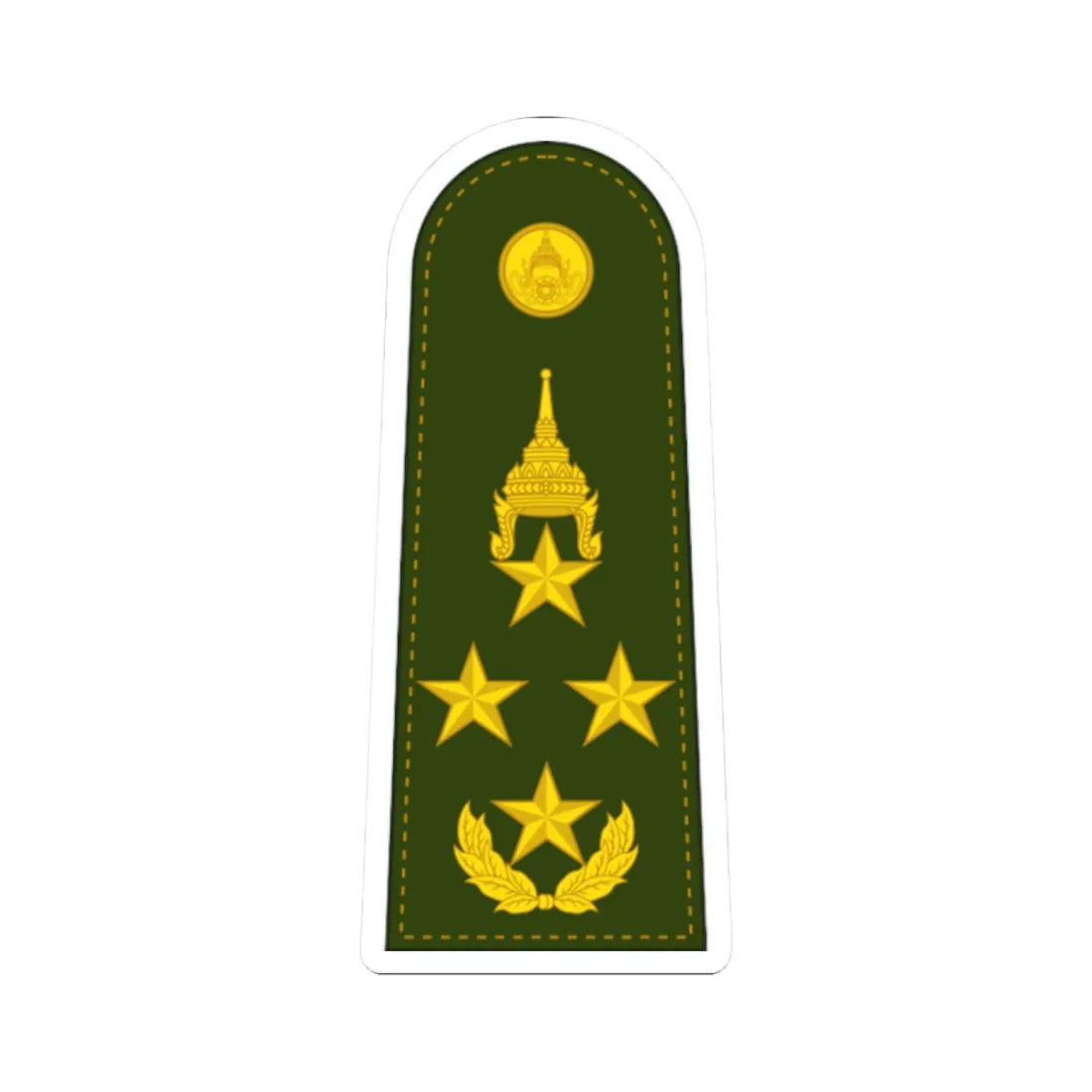 RTA OF 9 General (Thailand) (Military Rank) STICKER Vinyl Kiss-Cut Decal 2 Inch White - The Sticker Space