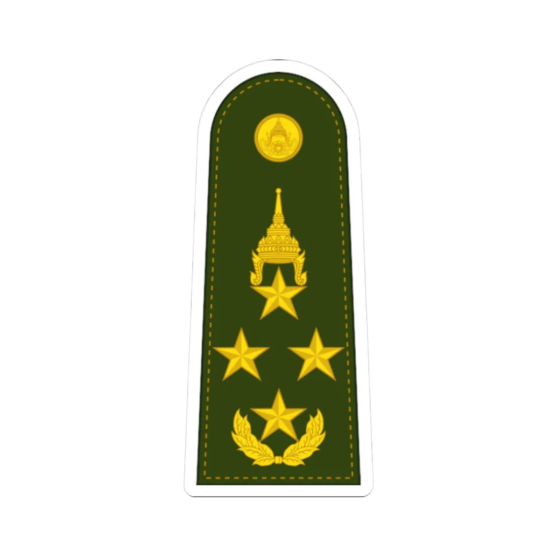 RTA OF 9 General (Thailand) (Military Rank) STICKER Vinyl Kiss-Cut Decal 3 Inch White - The Sticker Space
