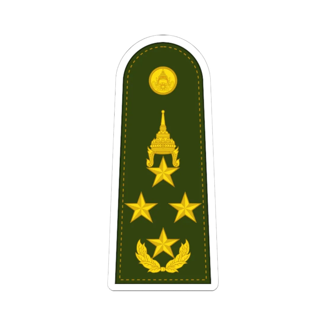 RTA OF 9 General (Thailand) (Military Rank) STICKER Vinyl Kiss-Cut Decal 6 Inch White - The Sticker Space