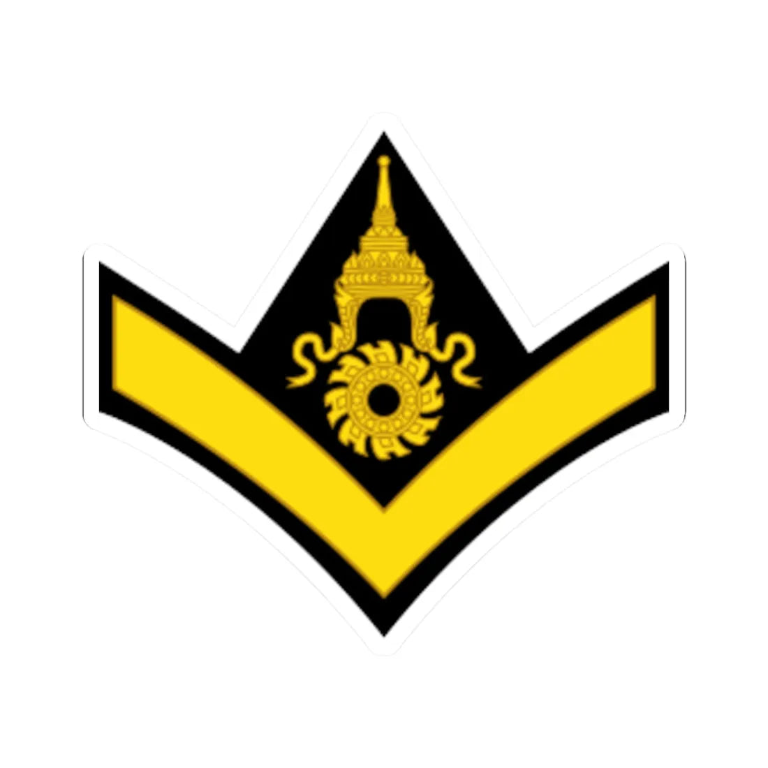 RTA OR 3 Lance Corporal (Thailand) (Military Rank) STICKER Vinyl Kiss-Cut Decal 3 Inch White - The Sticker Space