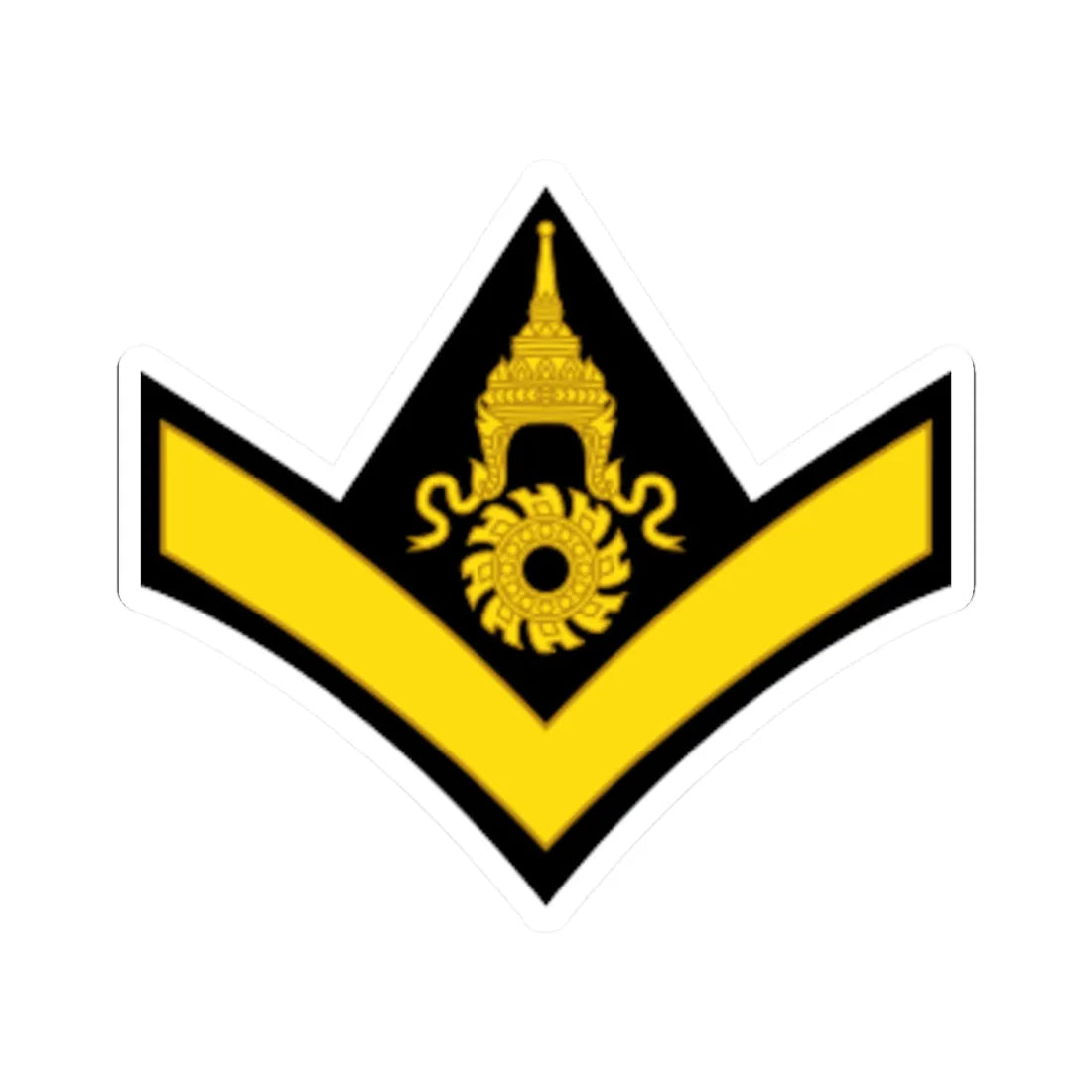 RTA OR 3 Lance Corporal (Thailand) (Military Rank) STICKER Vinyl Kiss-Cut Decal 4 Inch White - The Sticker Space